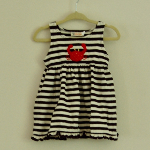 Little Girls Summer Vacation Dress with Stripes - Picture 1 of 5